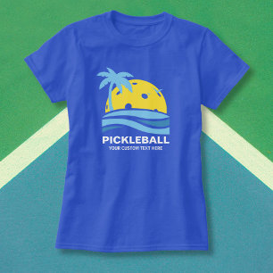 Pickleball Tropical Palm Tree Sun Ihren benutzerde T-Shirt