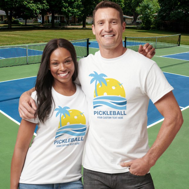 Pickleball Tropical Palm Tree Sun Ihren benutzerde T-Shirt (Von Creator hochgeladen)