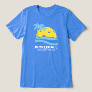 Pickleball Tropical Palm Tree Sun Ihren benutzerde Tri-Blend Shirt