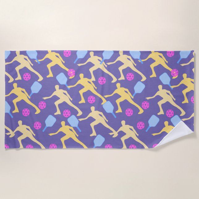 Pickleball Tropical Strandtuch (Vorderseite)