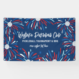 Pickleball Turnament Party Patriotische Feuerwerke Banner