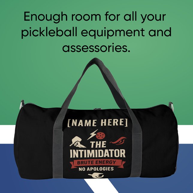 Pickleball-Turnbeutel mit The Intimidator Duffle Bag (PICKLEBALL PERSONALIZED NAME GYM BAG)