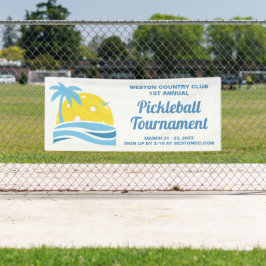 Pickleball Turnier Tropischer Palme Tree Sonnenstr Banner