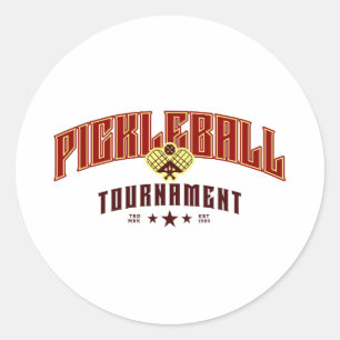 Pickleball-Turnier Vintage Pickle Ball Runder Aufkleber