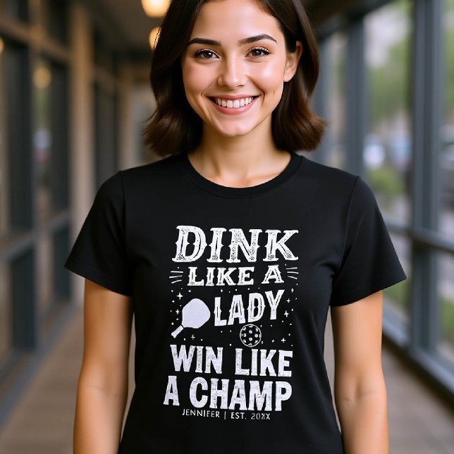 Pickleball Typografy Funny Gift Personalisiert T-Shirt (pickleball gift personalized funny shirt women typography paddle birthday christmas club saying)