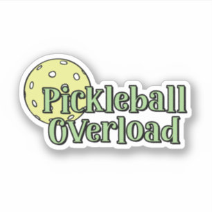 Pickleball-Überladung   Gelb-Gelb-Pickleball Aufkleber