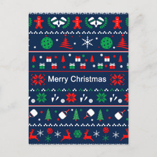 Pickleball 🎄 Ugly Sweater Christmas, Sondertext Postkarte