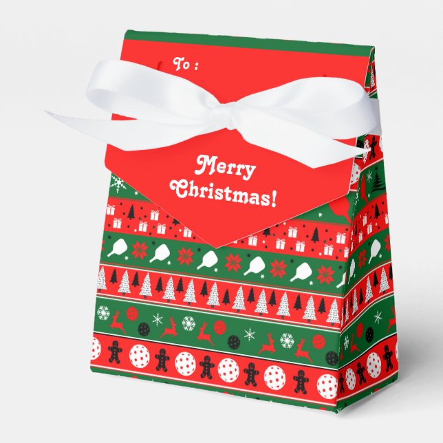 Pickleball Ugly Sweater Geschenkschachtel (Vorderseite)