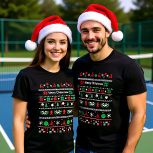 🎅 Pickleball 🎄 Uguler Weihnachts-Sweatstil T-Shirt