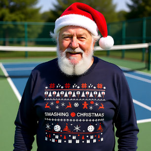 🎅 🎄 Pickleball 🎄 Ugys Christmas Sweater Stil T-Shirt
