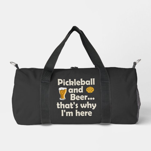 Pickleball und Bier deshalb bin ich hier Duffle Bag (Vorderseite)