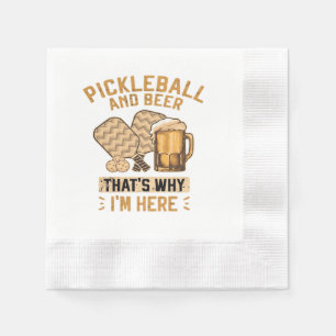 Pickleball und Bier Deshalb bin ich hier Lustiger Serviette