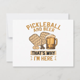 Pickleball und Bier Deshalb bin ich hier Lustiges Save The Date