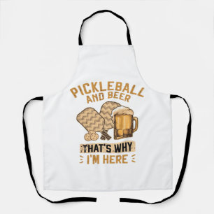 Pickleball und Bier Deshalb bin ich hier Lustiges Schürze