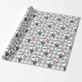 Pickleball und Paddle zum Geburtstag Geschenkpapier
