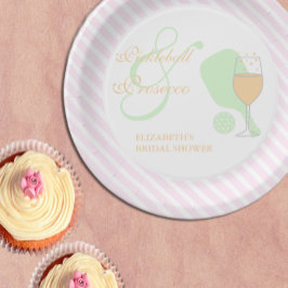 Pickleball- und Prosecco-Brautjunggesellinnenabsch Pappteller
