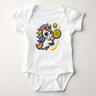 Pickleball Unicorn Baby Strampler
