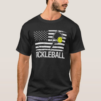 Pickleball, US-amerikanische Flagge T-Shirt