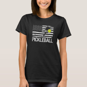 Pickleball, US-amerikanische Flagge T-Shirt