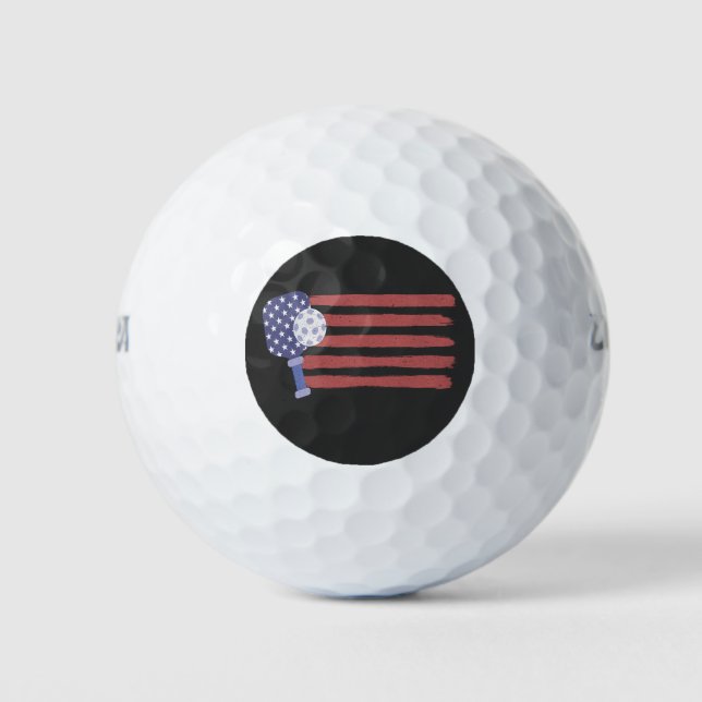 Pickleball US-Flagge - Amerikanischer Patriotische Golfball (Vorderseite)