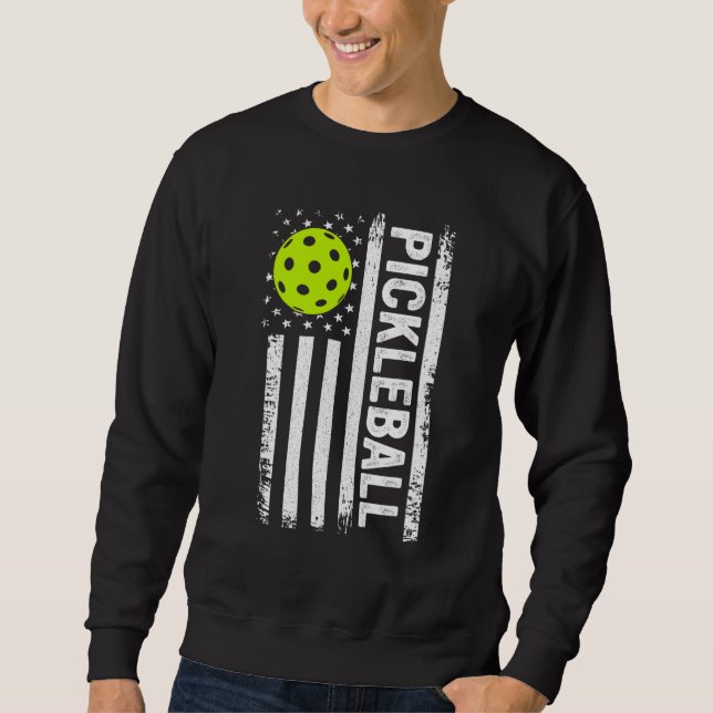 Pickleball-US-Flagge Sweatshirt (Vorderseite)