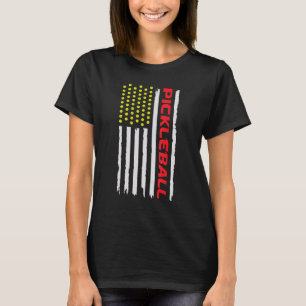Pickleball USA Amerikanische Flagge US-Spieler Pad T-Shirt