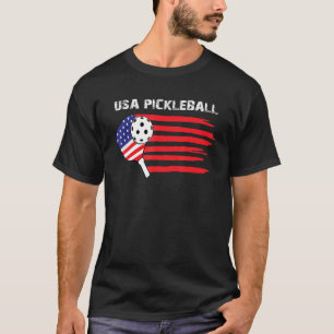 Pickleball USA Amerikanische Flagge US-Spieler Pad T-Shirt