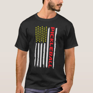 Pickleball USA Amerikanische Flagge US-Spieler Pad T-Shirt