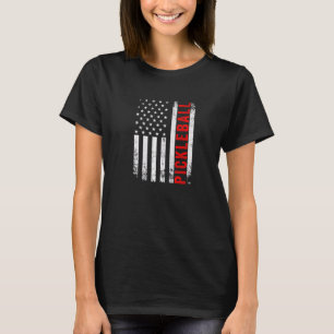 Pickleball USA Flag America Paddle Pickleball Play T-Shirt
