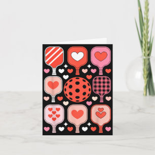 Pickleball Valentinstag lustiges Herz Paddleball Karte