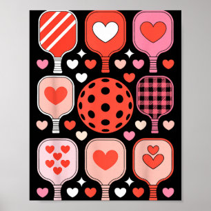 Pickleball Valentinstag lustiges Herz Paddleball Poster