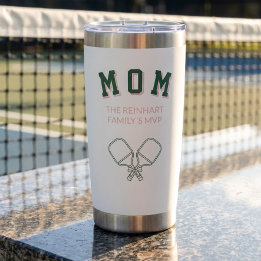 Pickleball Varsity Mom MVP Family Name Thermobecher