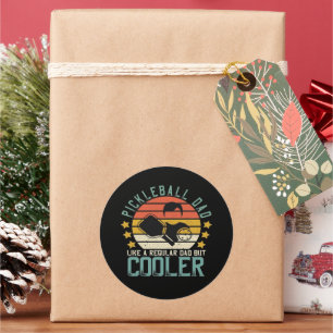 Pickleball-Vater wie ein regelmäßiger Vater, aber  Runder Aufkleber