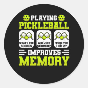 Pickleball verbessert den Speicher, was seine Leis Runder Aufkleber