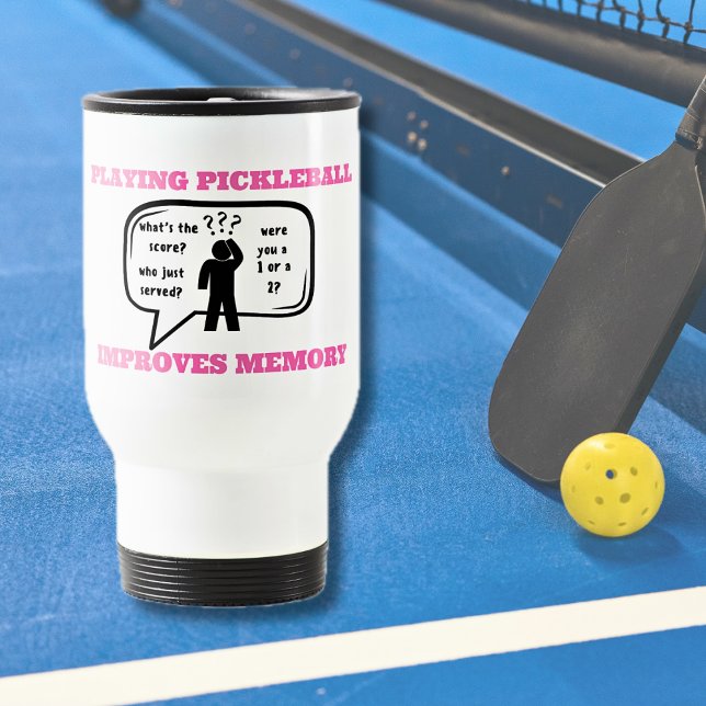 Pickleball verbessert Gedächtnisfreudigkeit Reisebecher (Von Creator hochgeladen)