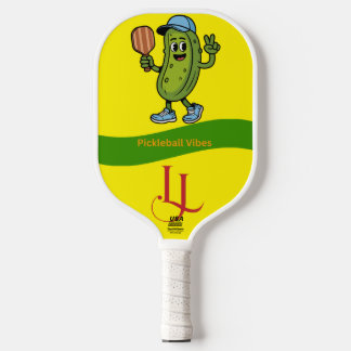Pickleball Vibes Cartoon Pickle Paddle