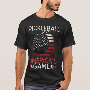 Pickleball Vintag USA Patriotic Flag Play T-Shirt