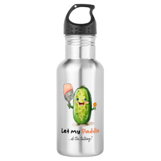 Pickleball Wasserflasche, lustig, Niedliches Pickl Edelstahlflasche