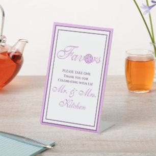 Pickleball Wedding Personalisiert Lavender und Whi Sockelschild