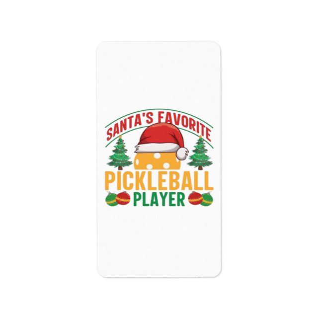 Pickleball Weihnachten Adressaufkleber (Vorne)