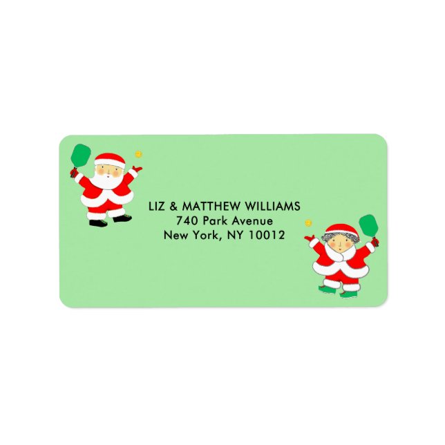 Pickleball Weihnachten Adressaufkleber (Vorne)