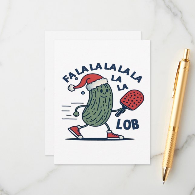 Pickleball Weihnachten Begleitkarte (Vorderseite/Rückseite Beispiel)