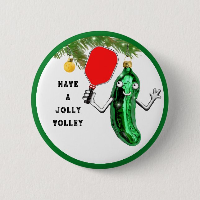 Pickleball Weihnachten Button (Vorderseite)