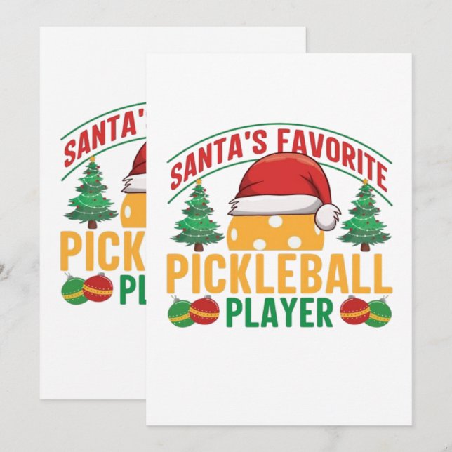 Pickleball Weihnachten Einladung (Vorne/Hinten)