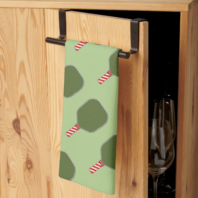 Pickleball Weihnachten Geschirrtuch (Drittel gefaltet)