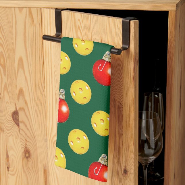 Pickleball Weihnachten Geschirrtuch (Drittel gefaltet)
