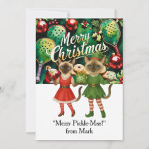PICKLEBALL Weihnachten mit dem Text "Merry Pickle-