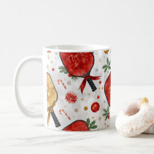 Pickleball Weihnachten mit Paddle Kaffeetasse