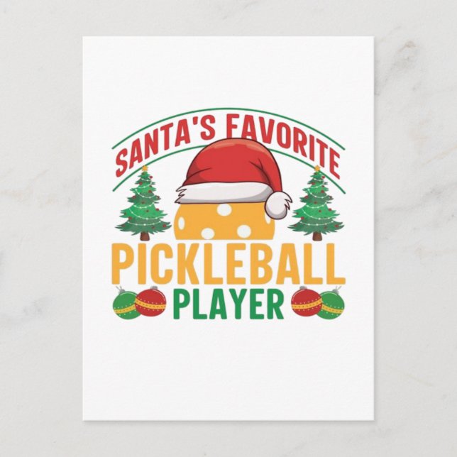 Pickleball Weihnachten Postkarte (Vorderseite)
