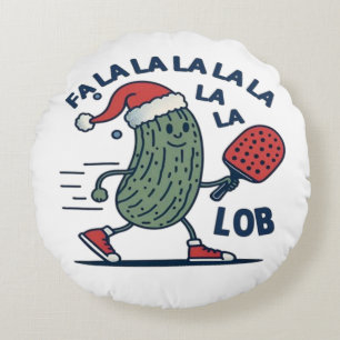 Pickleball Weihnachten Rundes Kissen